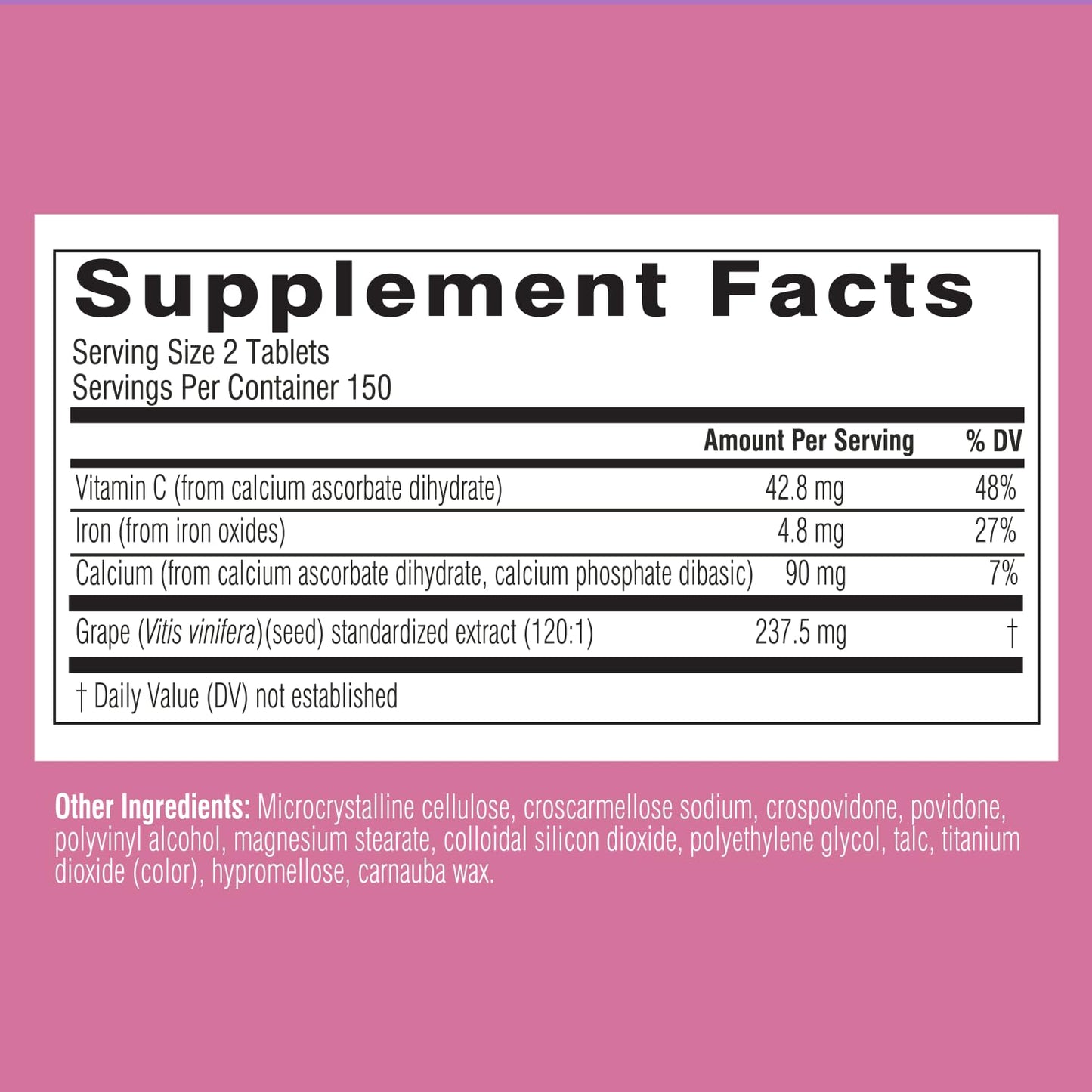Swisse Grape Seed Extract Capsules – Antioxidant Herbal Supplement with Grapeseed Polyphenols & Vitamin C | Skin Health & Collagen Support | 300 Tablets