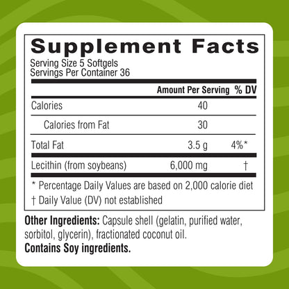Swisse Soy Lecithin 1200mg Softgels - Liver Health & Fat Metabolism - 180 Softgels
