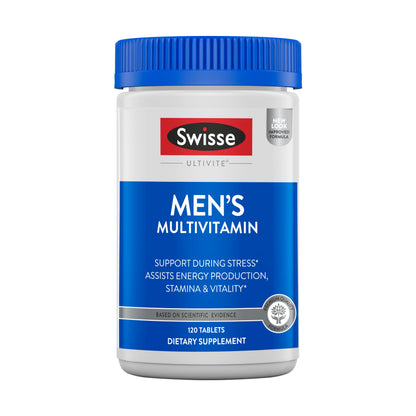 Swisse Ultivite Men's Daily Multivitamins | 50 Vitamins, Adaptogens & Immune Support | 120 Tablets