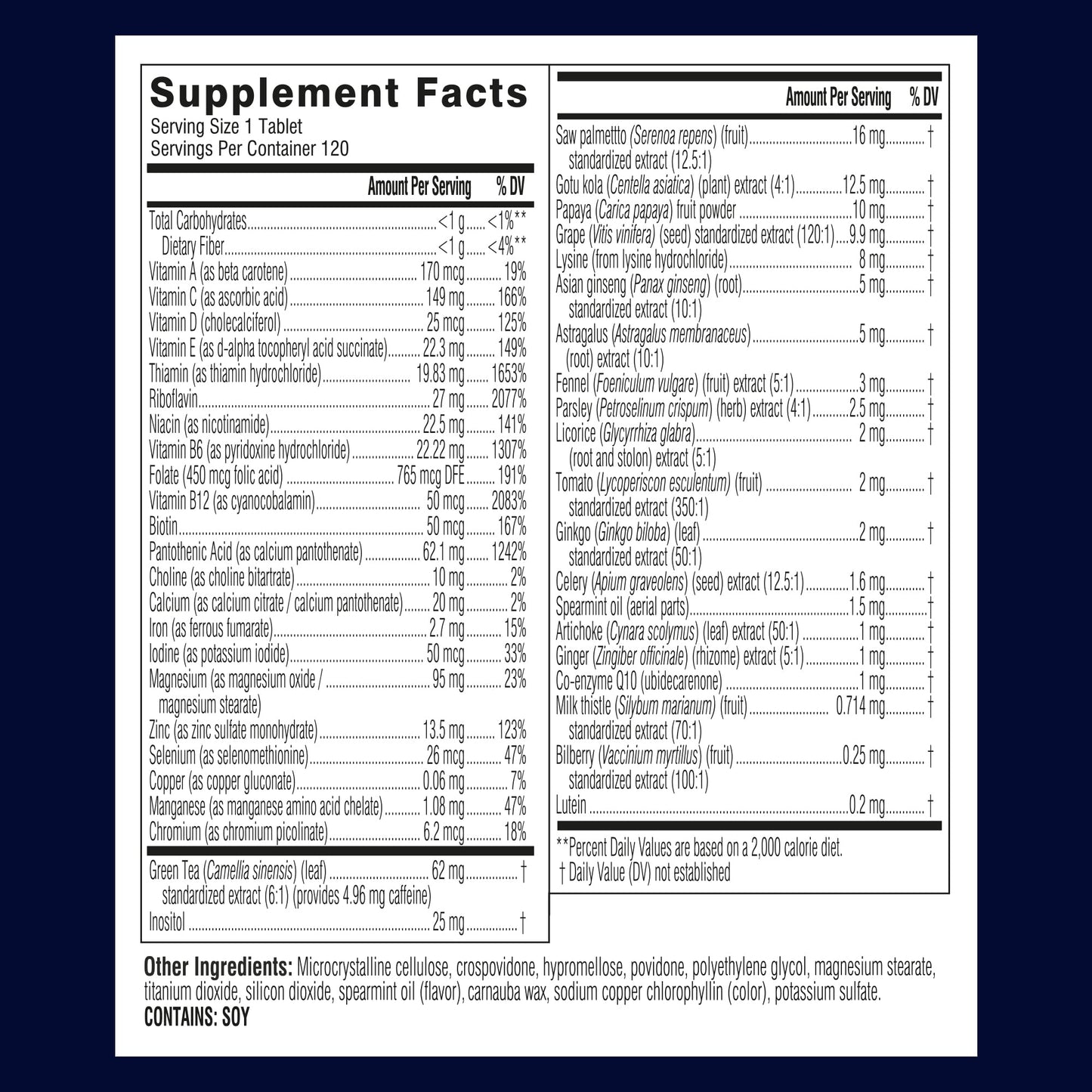 Swisse Ultivite Men's Daily Multivitamins | 50 Vitamins, Adaptogens & Immune Support | 120 Tablets