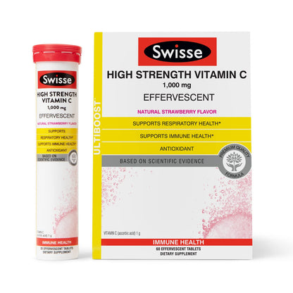 Swisse Effervescent Vitamin C 1000mg | Immune Support Dissolvable Tablets | 60 Count