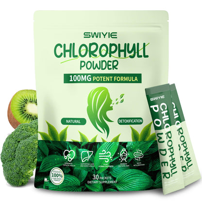 Swiyie Chlorophyll Powder – 100mg for Drinking (10g x 30 Packets) – Detox & Gut Support