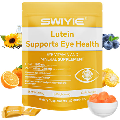 Swiyie Lutein Gummies – Eye Vitamin & Mineral Support with 20mg Lutein & 4mg Zeaxanthin | 60 Gummies