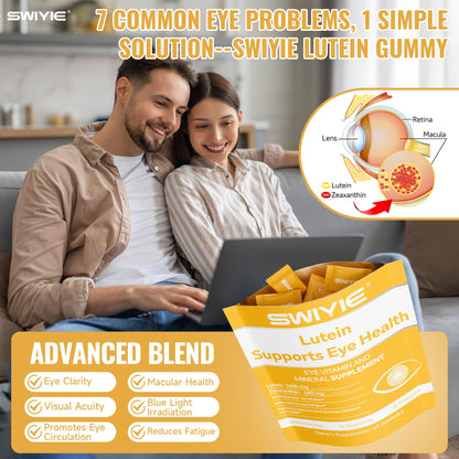 Swiyie Lutein Gummies – Eye Vitamin & Mineral Support with 20mg Lutein & 4mg Zeaxanthin | 60 Gummies