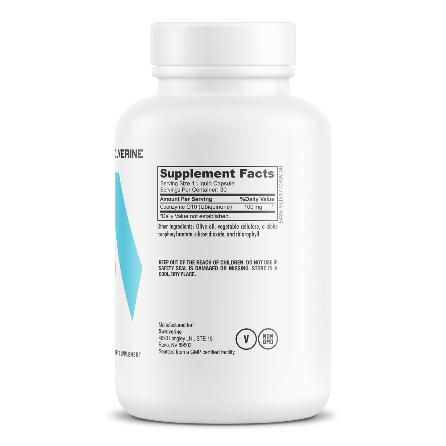 Swolverine CoQ10 100mg | Antioxidant for Heart Health & Cellular Energy | 30 Count Softgels - Non-GMO