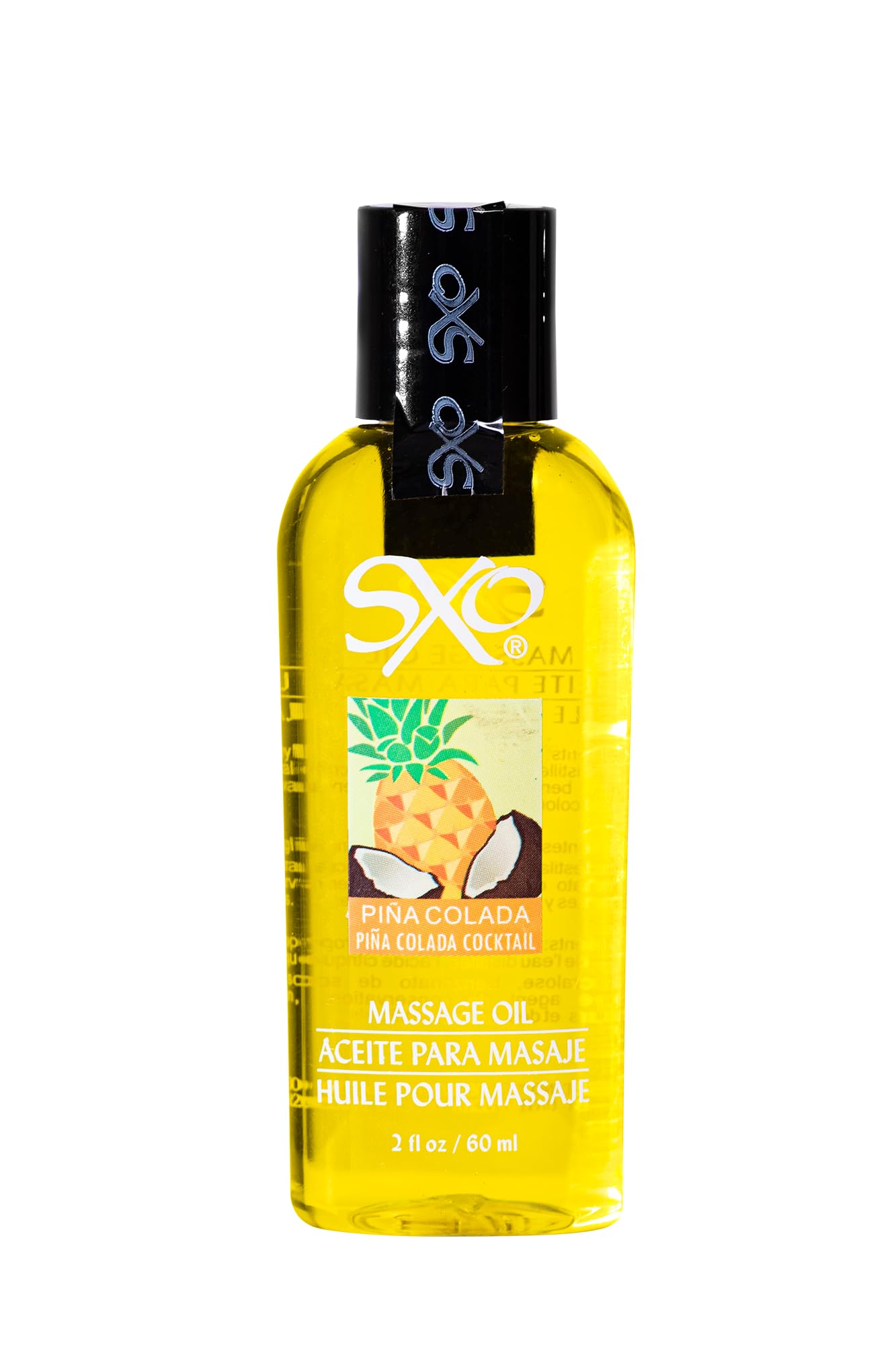 SXO Sensual Massage Oil - Assorted Flavors, Made in Mexico - 2 fl oz Piña Colada