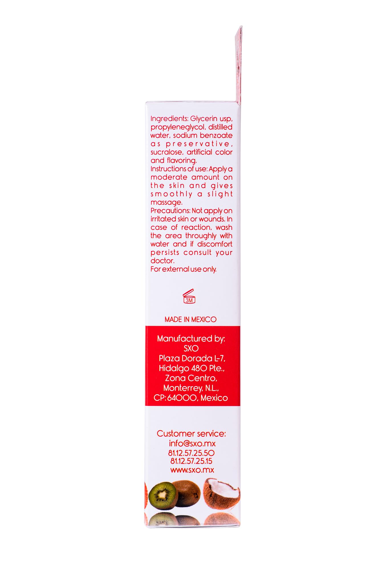 SXO Sensual Massage Oil - Assorted Flavors, Made in Mexico - 2 fl oz Piña Colada