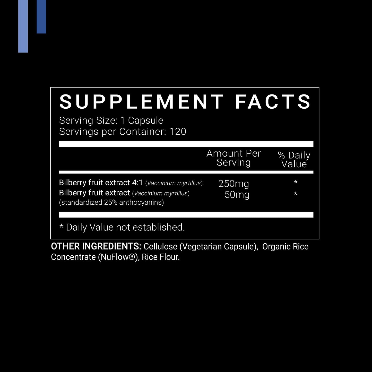 SYMNUTRITION Bilberry Extract 1000mg - 120 V-Capsules | 25% Anthocyanins, Vegan & Gluten Free