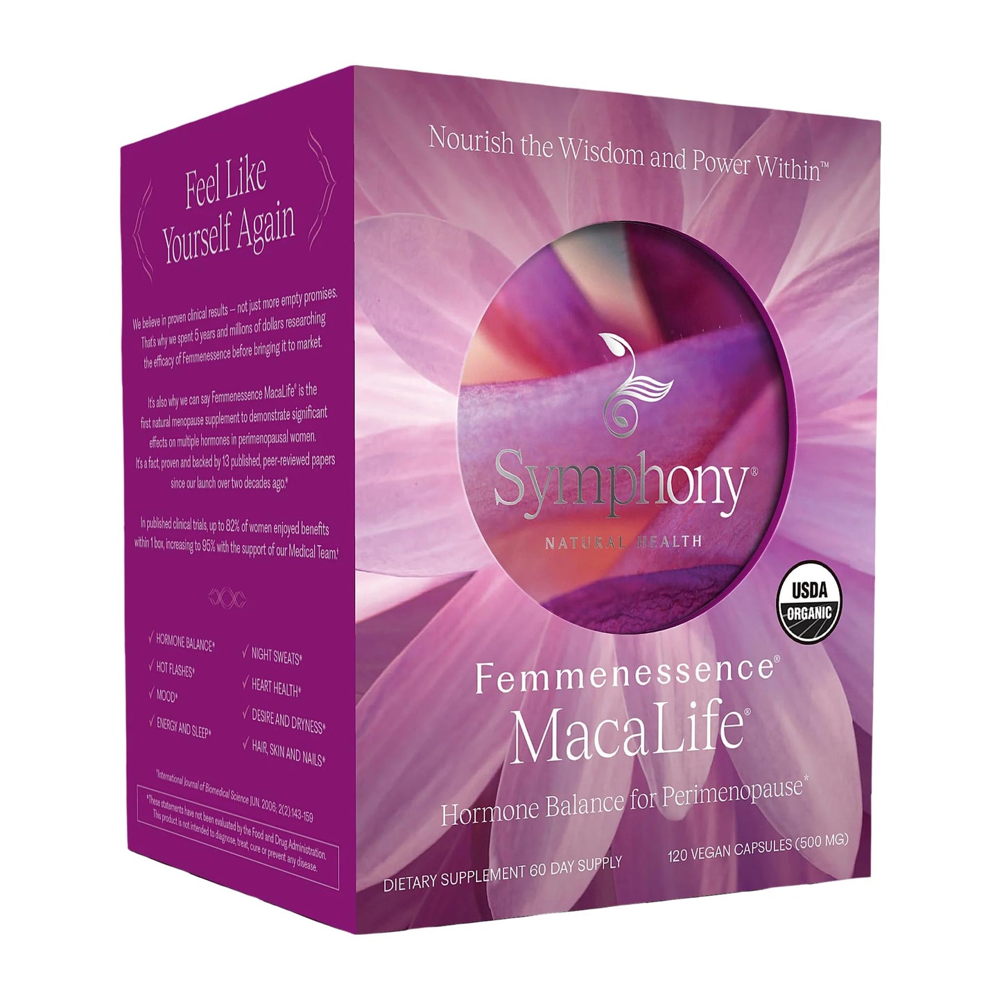 Symphony Natural Health Femmenessence MacaLife – Clinically Studied Perimenopause Hormone Support