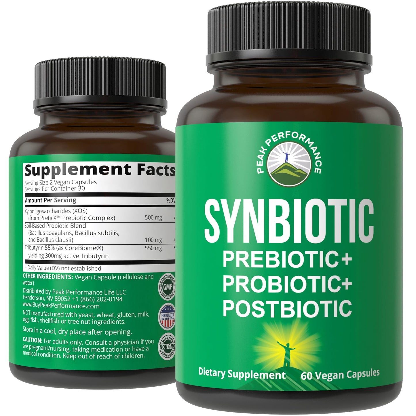 Synbiotic 3-in-1: Prebiotic, Probiotic & Postbiotic | Clinically Tested | Vegan Capsules