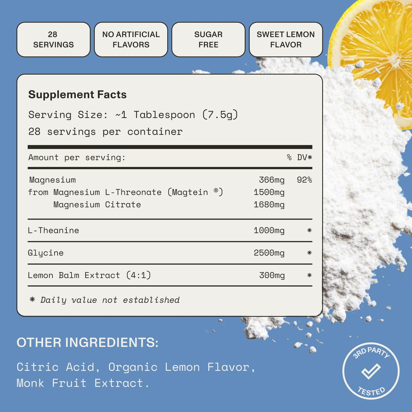 Synchro Rest Sleep Supplements | Magnesium Sleep Aid Powder – Sweet Lemon, 210g