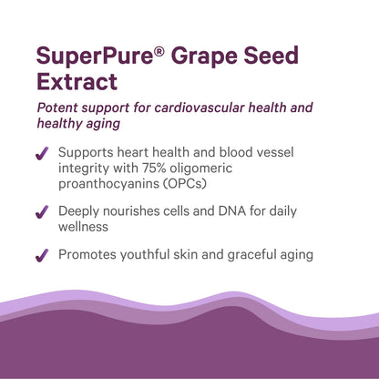 Pure Synergy SuperPure Grape Seed Extract | Organic Grape Seed Polyphenols – Heart Health, Skin & Healthy Aging (60 Capsules)