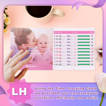 SYNTHGENE Ovulation Test Strips - LH 40, HCG 15 | 40 Ovulation Tests, 15 Pregnancy Tests, 55 Urine Cups