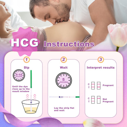 SYNTHGENE Ovulation Test Strips - LH 40, HCG 15 | 40 Ovulation Tests, 15 Pregnancy Tests, 55 Urine Cups