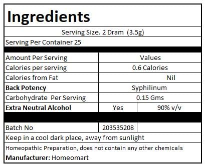 homeomart.com Syphilinum Homeopathy Pellets (Pills) in 200C Potency, Pack of 3
