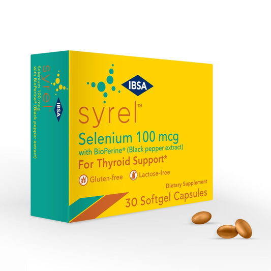 Syrel Thyroid Support Supplement – 100 mcg Selenium, 5 mg BioPerine | 30 Soft Gel Capsules BritishVita | Premium UK Vitamins & Wellness Supplements
