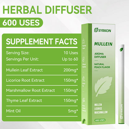SYRKON Herbal Diffuser Pen – Lung Support, Throat Relief, Plant-Based | 600+ Uses