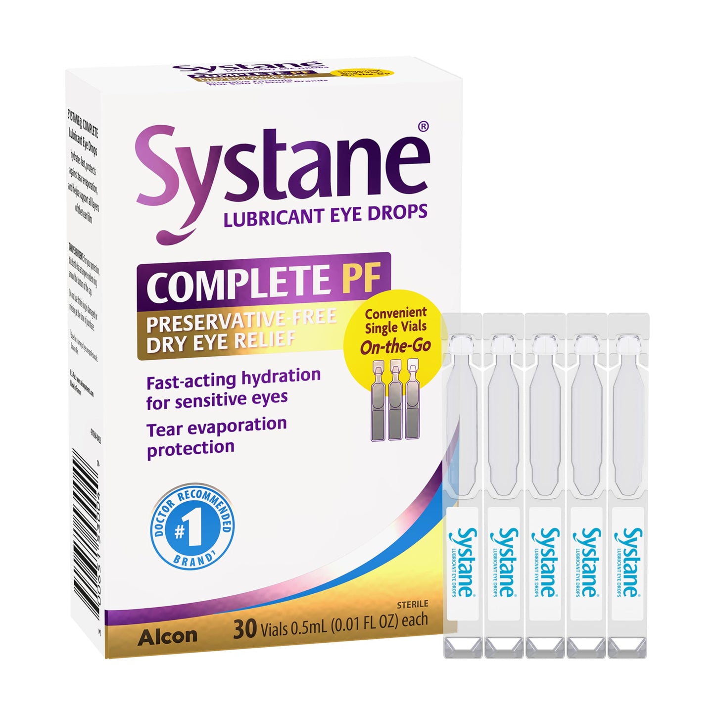Systane Complete Unit-Dose Preservative-Free Eye Drops – 30 Vials for On-the-Go Dry Eye Relief