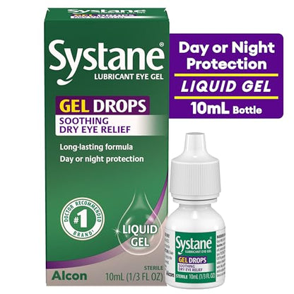 Systane Lubricant Eye Gel Drops, 10 mL (Packaging May Vary) – Long-Lasting Gel Shield