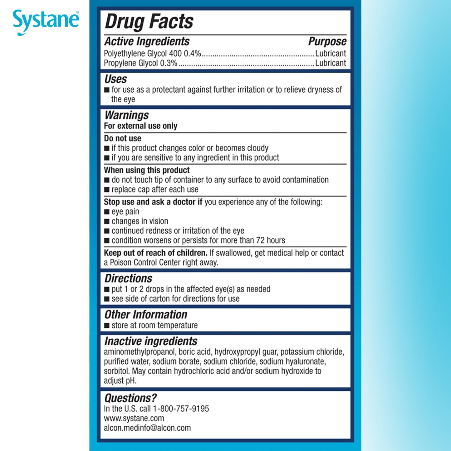 Systane Hydration Pf Lubricant Eye Drops 10ml | Preservative-Free Moisture for Dry Eyes