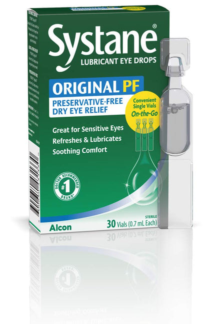 Systane Long Lasting Lubricant Eye Drops Vials – 30 Count | Doctor-Recommended Artificial Tears
