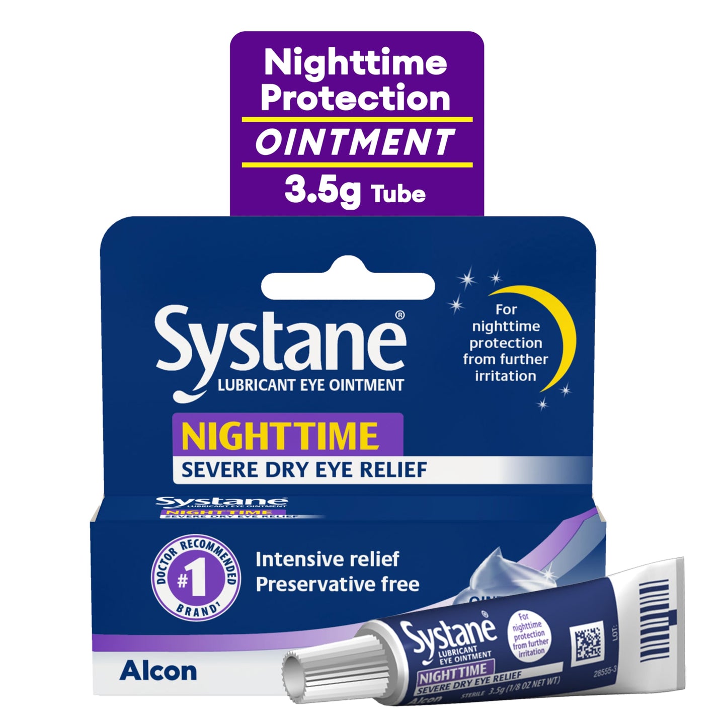 Systane Nighttime Lubricant Eye Ointment 3.5g Tube | Overnight Dry Eye Relief