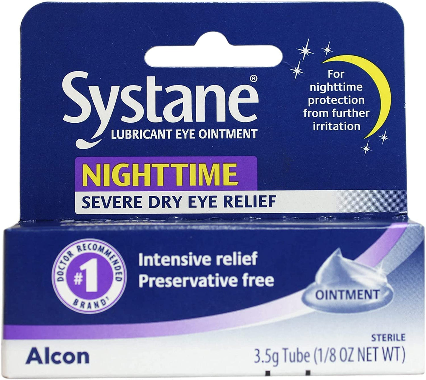 Systane Nighttime Lubricant Eye Ointment 3.50 g - 2 Pack - Preservative-Free Overnight Comfort