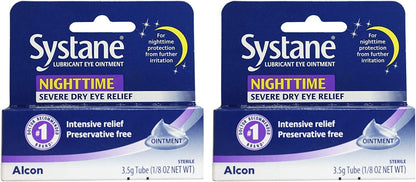 Systane Nighttime Lubricant Eye Ointment 3.50 g - 2 Pack - Preservative-Free Overnight Comfort