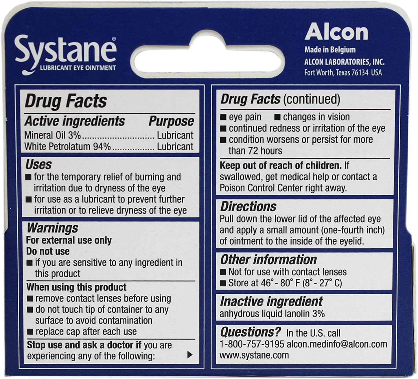 Systane Nighttime Lubricant Eye Ointment 3.50 g - 2 Pack - Preservative-Free Overnight Comfort