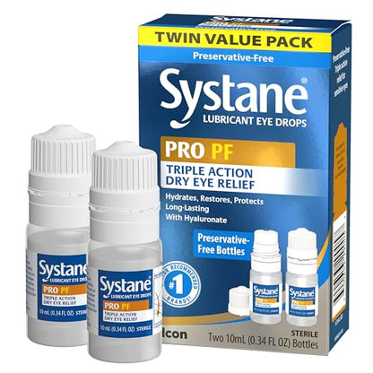 Systane PRO PF Multi-dose Preservative-Free Lubricant Eye Drops (2 Count) – Up to 12 Hours of Relief
