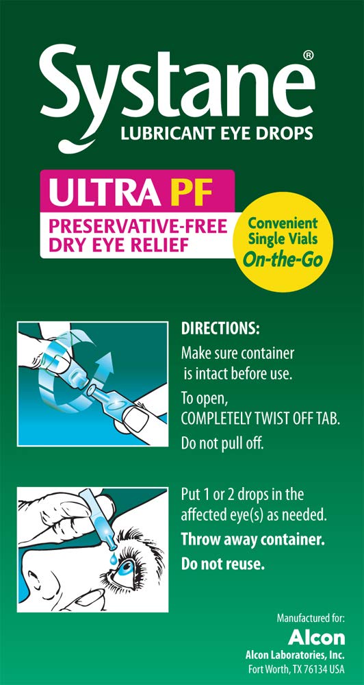 Systane Ultra Lubricant Eye Drops – 60 Count | Extended Protection & Fast Relief