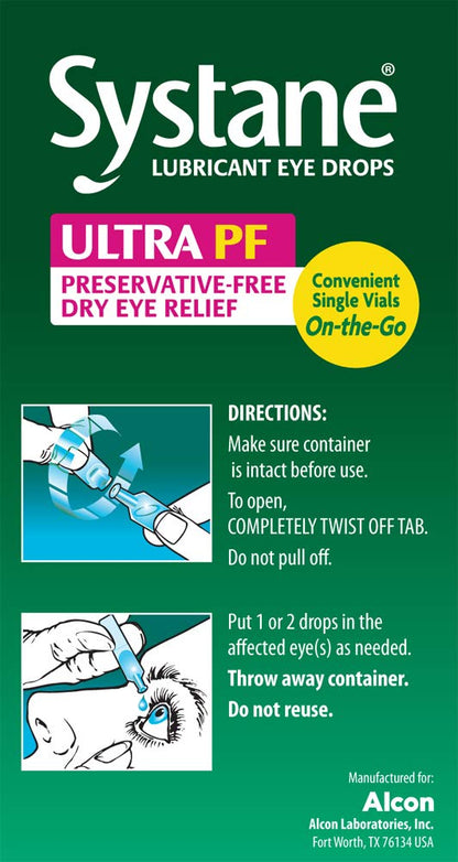 Systane Ultra Lubricant Eye Drops – 60 Count | Extended Protection & Fast Relief