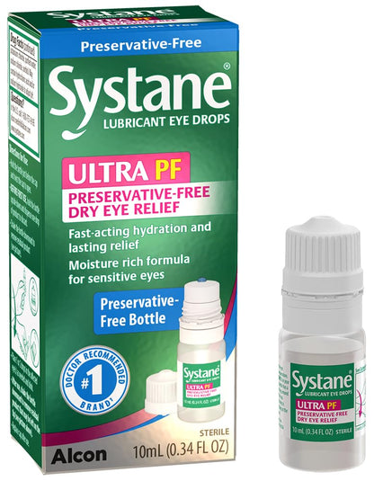 Systane Ultra PF Preservative-Free Eye Drops 10ml | Fast Hydration & Extended Relief
