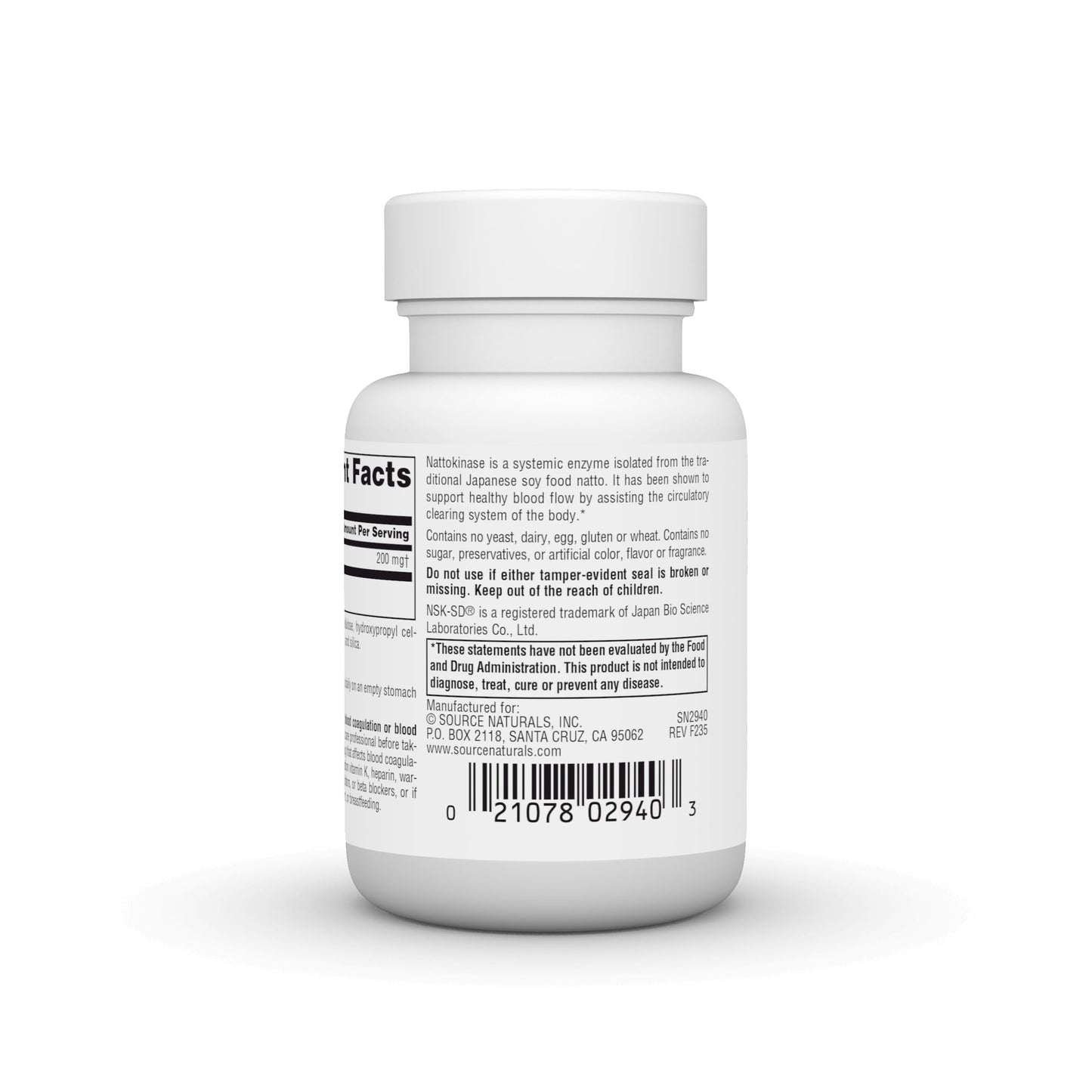 Source Naturals NSK-SD Nattokinase, 200 mg, 30 Vegetarian Capsules – Supports Healthy Circulation