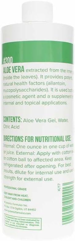 Systemic Formulas Aloe Vera #200-16 oz - Premium Pure Aloe for Digestive Health