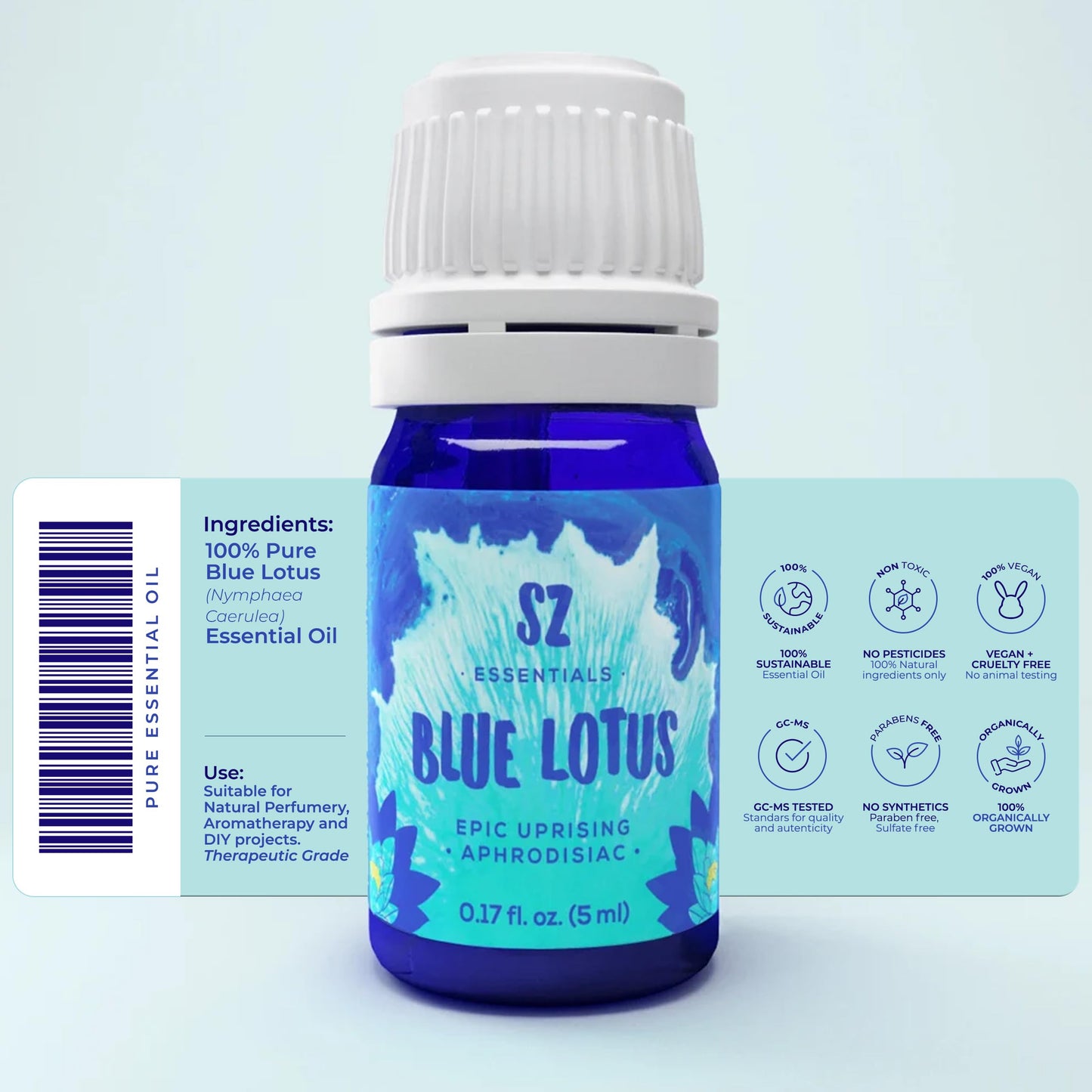 SZ Essentials Blue Lotus Essential Oil – 100% Pure & Therapeutic Grade (5ml)