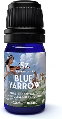 Sz Essentials Blue Yarrow Essential Oil – 100% Pure, Calming & Grounding – 0.22 fl oz (6.5 mL)