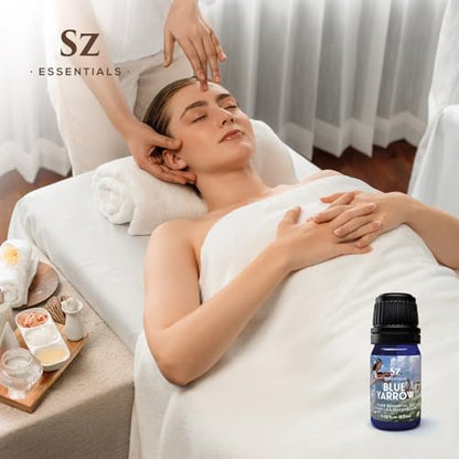 Sz Essentials Blue Yarrow Essential Oil – 100% Pure, Calming & Grounding – 0.22 fl oz (6.5 mL)