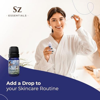 Sz Essentials Blue Yarrow Essential Oil – 100% Pure, Calming & Grounding – 0.22 fl oz (6.5 mL)