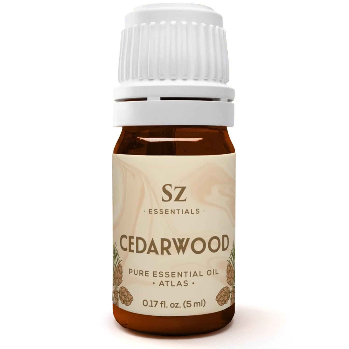 Sz Essentials - Cedarwood Essential Oil (Cedrus atlantica) – Therapeutic Grade, 100% Pure & Natural, 5ml (0.17 fl oz)