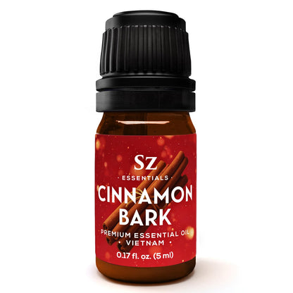 Sz Essentials Cinnamon Bark Essential Oil – 100% Pure & Undiluted (5mL) – Vietnamese Cinnamon, Therapeutic Grade for Aromatherapy