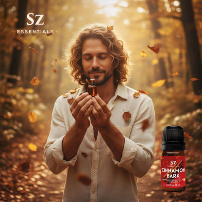 Sz Essentials Cinnamon Bark Essential Oil – 100% Pure & Undiluted (5mL) – Vietnamese Cinnamon, Therapeutic Grade for Aromatherapy