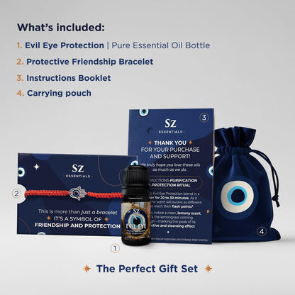 Sz Essentials Evil Eye Protection Pure Essential Oil Blend – 5ml | Therapeutic Grade, Vegan