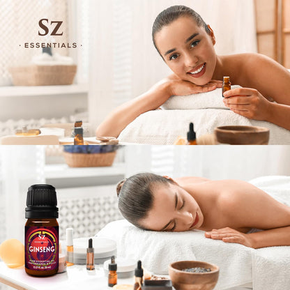 SZ Essentials Ginseng Essential Oil - 100% Pure Korean Red Panax (5ml) | Therapeutic Grade & Vegan