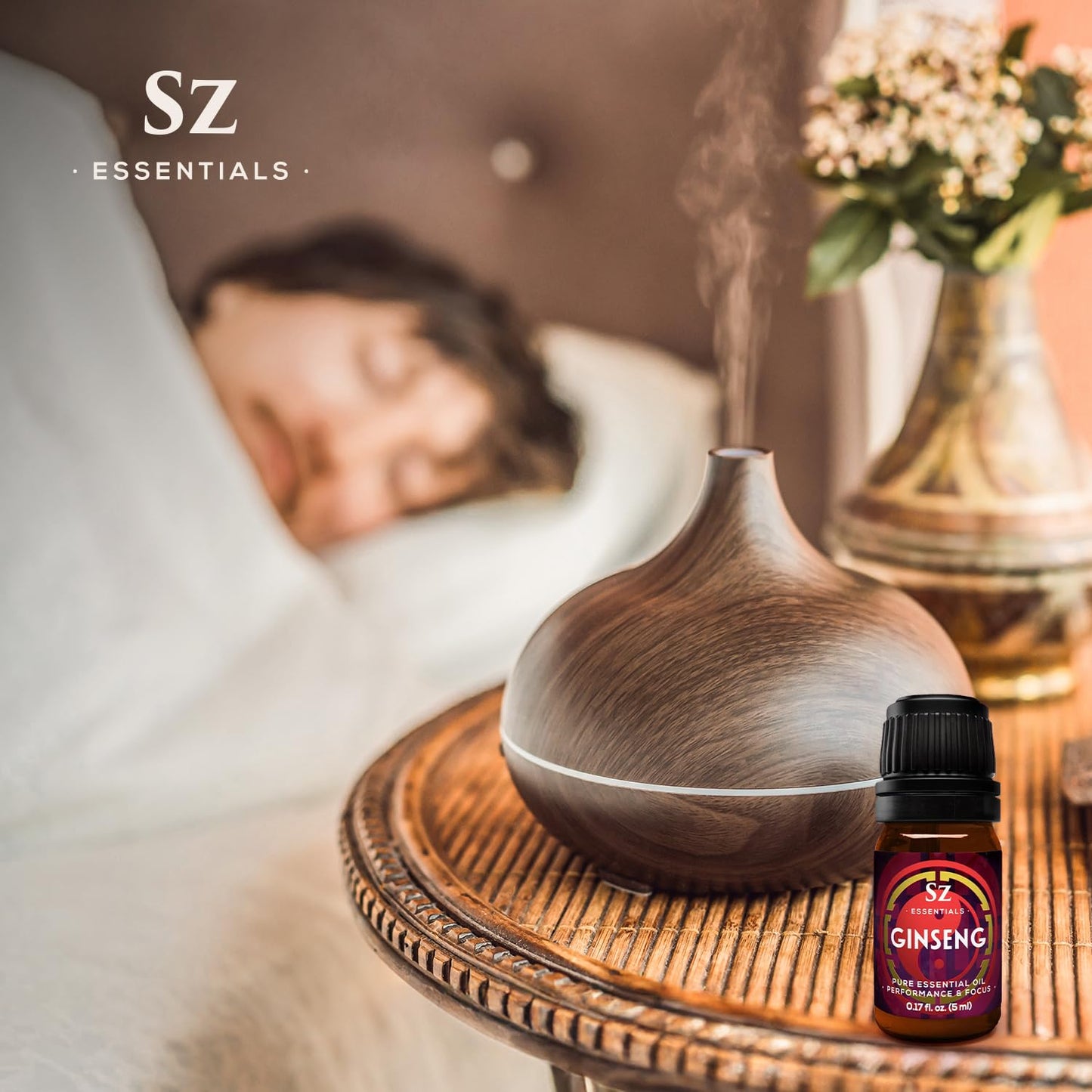 SZ Essentials Ginseng Essential Oil - 100% Pure Korean Red Panax (5ml) | Therapeutic Grade & Vegan