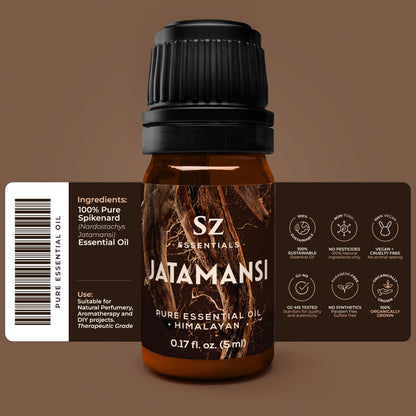 Sz Essentials Jatamansi Essential Oil – Pure Spikenard, Therapeutic Grade