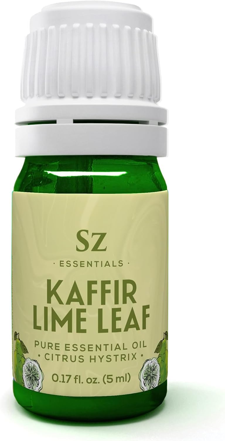 Sz Essentials Kaffir Lime Leaf Essential Oil – 100% Pure & Undiluted, Therapeutic Grade, Vegan (5ml)