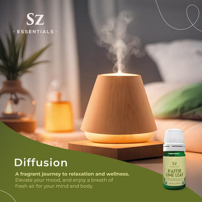 Sz Essentials Kaffir Lime Leaf Essential Oil – 100% Pure & Undiluted, Therapeutic Grade, Vegan (5ml)