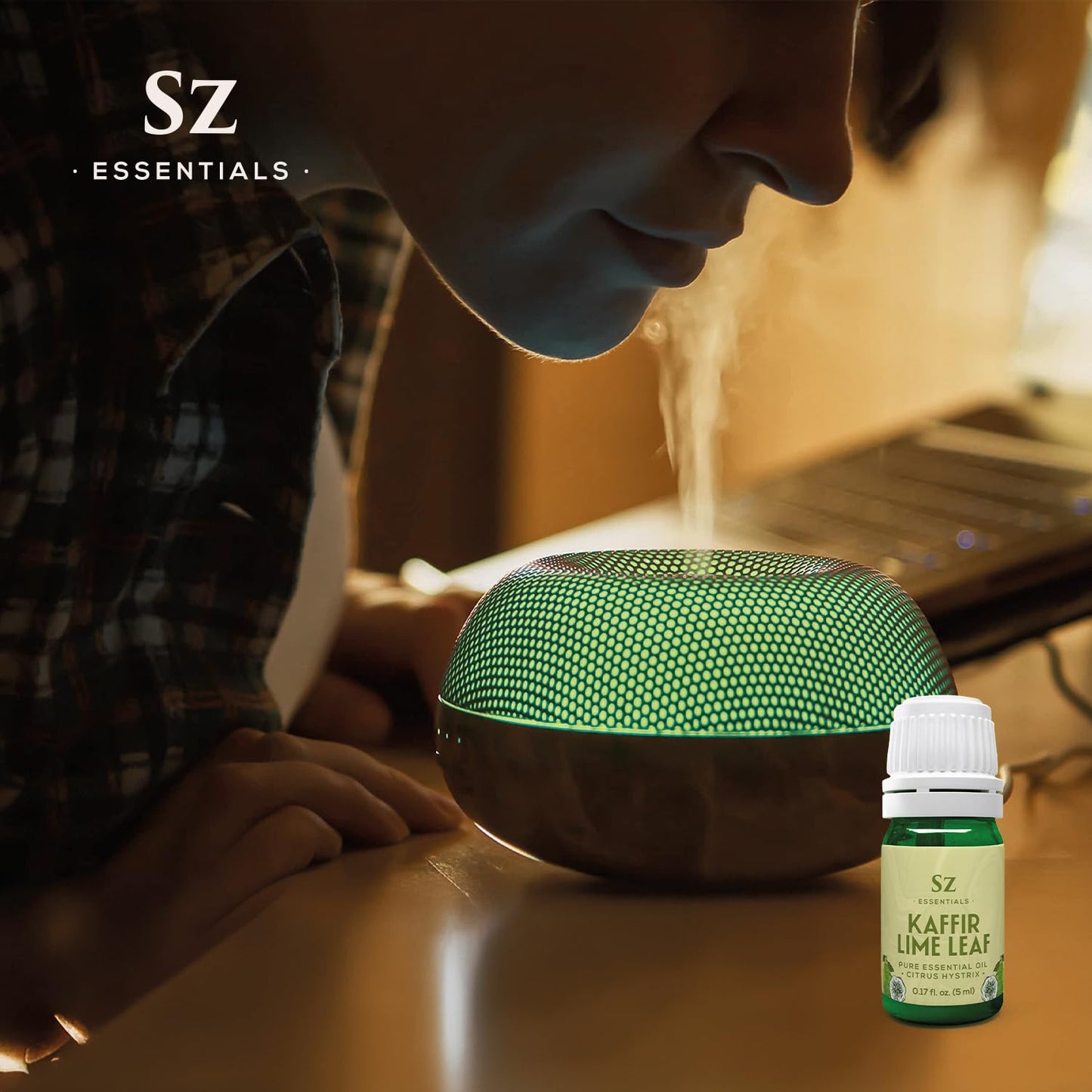 Sz Essentials Kaffir Lime Leaf Essential Oil – 100% Pure & Undiluted, Therapeutic Grade, Vegan (5ml)