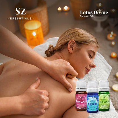Sz Essentials Lotus Divine Essential Oils – Blue, Pink & White Lotus (3x5ml) – 100% Pure